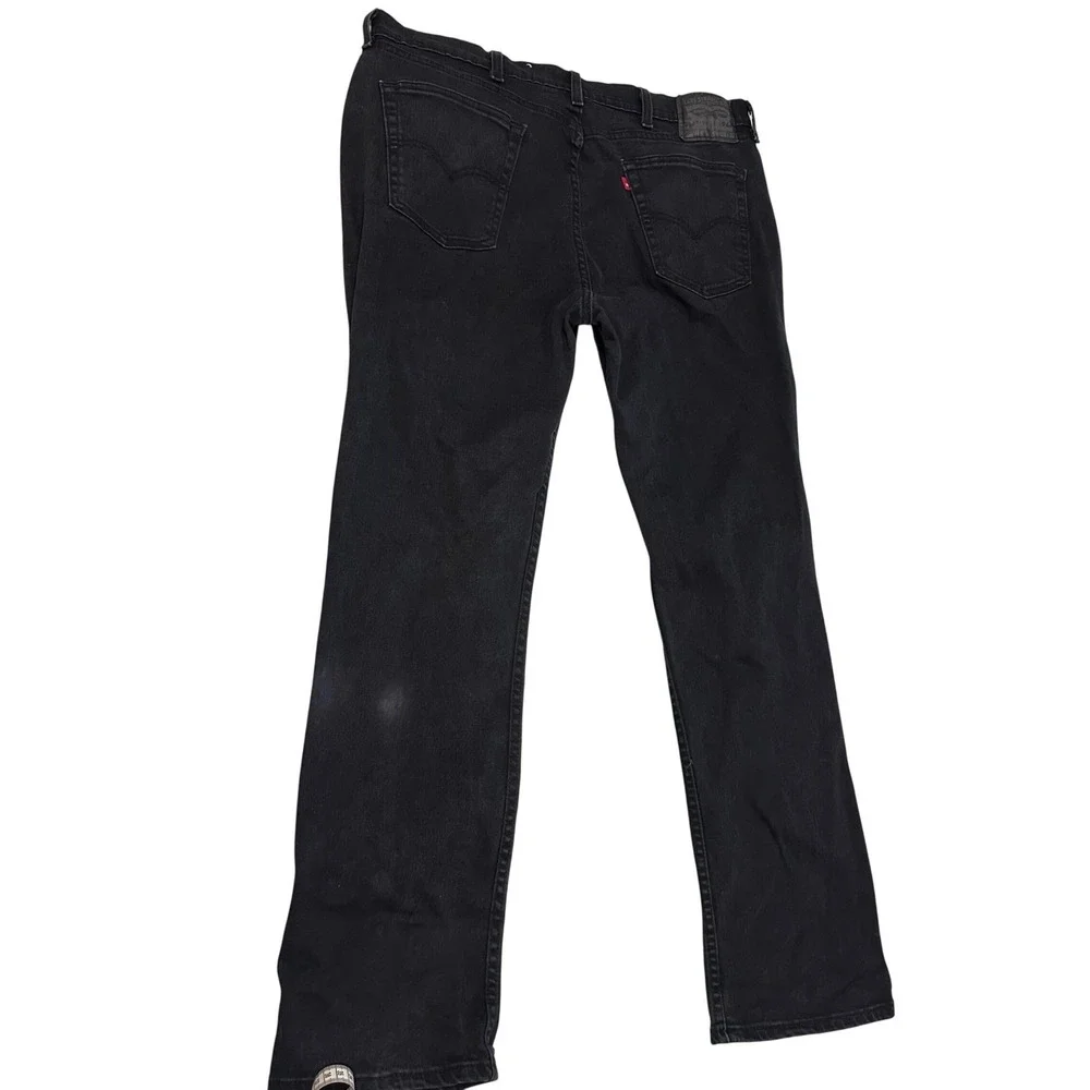 Levis 514 Straight‎ Fit Jeans Mens W40 L32 Faded Black Denim Pants 00514-0403